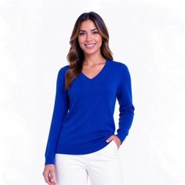 Imagem de Blusa Suéter Feminino em Tricot Inverno Frio Cor:RoyalTamanho:G - Kant