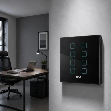 Imagem de Interruptor Inteligente Smart Zigbee Alexa google 8 Botões 4x4 Bivolt 