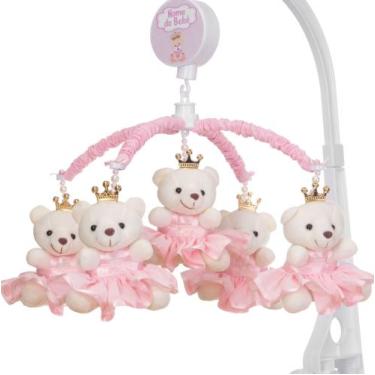 Imagem de Mobile Para Berço Musical Giratório Princesa Rosa Liso - Le-Leão Artig