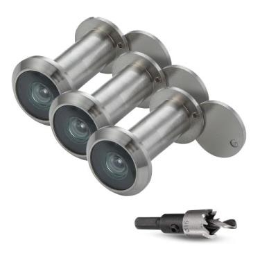 Imagem de Olho mágico para porta MomsUnited 200 grande angular cromado, kit com 