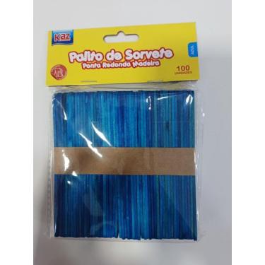 Imagem de Palito De Sorvete Azul Pontas Redondas Kaz - kazan, Azul