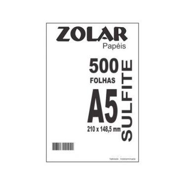 Imagem de Papel sulfite A5 75g 210x148,5 com 500 folhas - Zolar Papéis