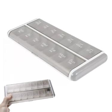 Imagem de Porta Remedio Comprimido Pilula Capsula Divisoria Organizador Semanal Viagem Bolsa Mala Portatil Seguro Resistente
