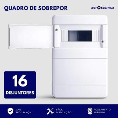 Imagem de Quadro Distribuição 16 Disjuntores Din Br Sobrepor Forceline - Force L