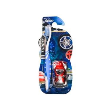 Imagem de Escova Dental Infantil Azul Turbo com Carrinho Green - Green Dental