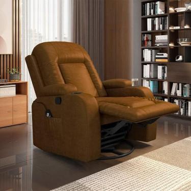 Imagem de Poltrona Reclinável Crihs G23 com Massagem e Aquecimento Corino Pu Whisky Gran Belo