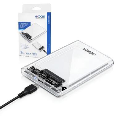 Imagem de Case Gaveta HD SSD 2.5 USB 3.1 Tipo-C SATA III 10 Gbps 6 TB Transparen