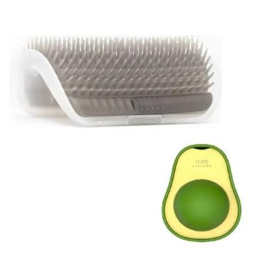 Imagem de Kit 2 Brinquedos Para Gatos Coçador Escova Canto + Catnip Co - Cat It