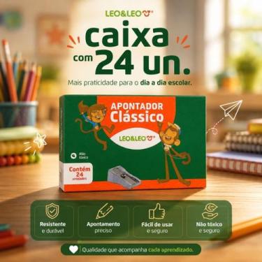 Imagem de Apontador Metálico Escolar Profissional Caixa Com 24 Unidades Alta Dur
