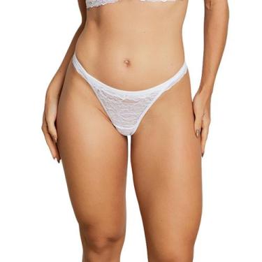 Imagem de Calcinha Fio Dental String Rendada Nayane Rodrigues, GG, Branco