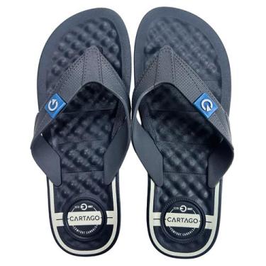 Imagem de Chinelo Cartago Arizona Sandália Massageadora 12212 Casual - Azul/Cinz