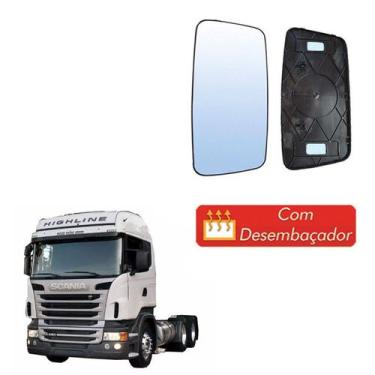 Imagem de Vidro Retrovisor Scania S5 Economico Ld Le Com Desembaçador - Globo