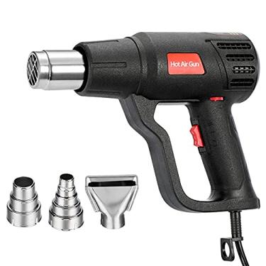 Imagem de Kit de ar quente resistente de 2000 W, contro de temperatura variável, com proteção, defletor de bocais, aquecimento rápido para tubulação de PVC retrátil faça-você-mesmo