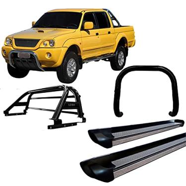 Imagem de Kit Quebra Mato + Estribo + Santo Anto Duplo L200 2004 Preto