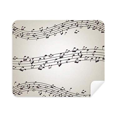 Imagem de Elegant Black Music 5-le Staff pano de limpeza de tela limpador de tela 2 peças tecido de camurça