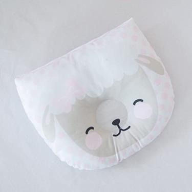 Imagem de Travesseiro Almofada Anatômico (modelador) de Bichinhos para Bebê Apoio de Cabeça que previne cabeça chata Lindas Estampas Menino e Menina (Ovelha Rosa)