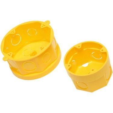 Imagem de Caixa De Luz Para Eletroduto 4x4 Octogonal Amarela Amanco