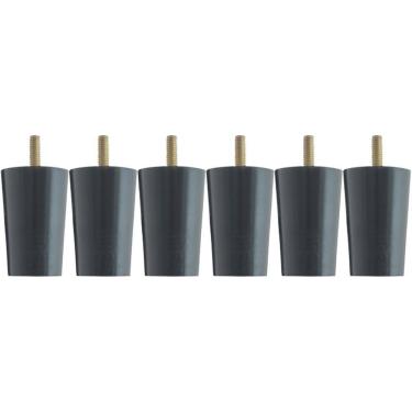 Imagem de Kit 6 Pés Para Cama Box Solteiro 6cm Box Baú Preto Madeira