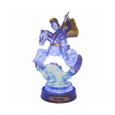 Imagem de Luminária Imagem São Jorge Soldado Jorge Capadócia Led Azul