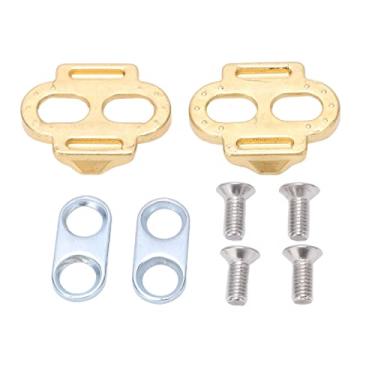 Imagem de Grampos de pedal, 2 peças de grampo de pedal de bicicleta e gaxeta, placa de bloqueio de pedal de bicicleta de cobre, acessórios atualizados, universal para a maioria das bicicletas