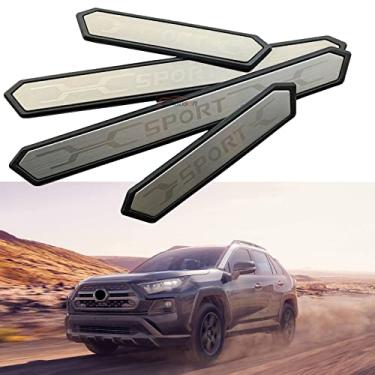 Imagem de GZBFTDH Proteção de Peitoril Soleira da Porta, para Toyota Rav4 2019-2022 Carro Acessórios, Aço Inoxidável Kick Plate Guard de Pedal de Limiar Protetor, Peças para Automóveis