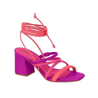 Imagem de Sandália Beira Rio Amarração Feminino, Roxo/Rosa, 36