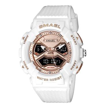 Imagem de FANMIS Relógio masculino analógico digital para esportes ao ar livre, táticas militares, relógio multifuncional, eletrônico, grande, visor duplo, exército, luminoso, à prova d'água,