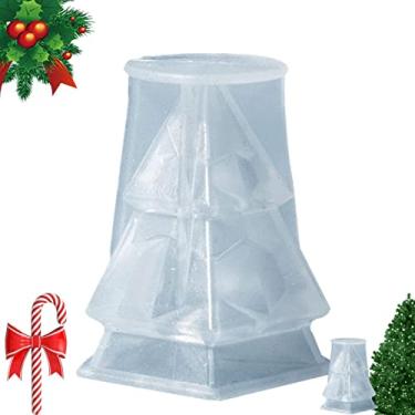 Imagem de Molde de silicone de Natal, árvore de de neve design moldes de resina de silicone - DIY decorações de Natal molde de silicone para vela de árvore de Natal, sabonete, suprimentos de festa de Natal Kot-au