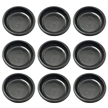 Imagem de Pratos de molho descartáveis PZRT 30 peças de plástico redondo preto pratos de molho prato de sopa prato de tempero casa suprimentos de restaurante pratos de molho de soja pratos