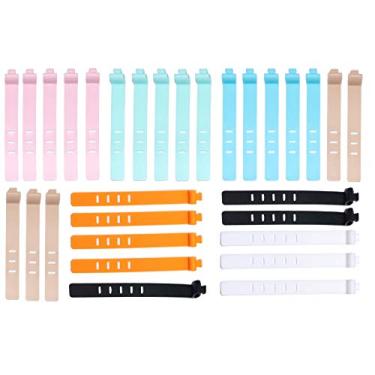 Imagem de Fgen 30 peças cabo de dados de silicone 3 furos 4 furos 5 furos branco cabo amarração de silicone linha de feixe cabeça quadrada grande orifício redondo