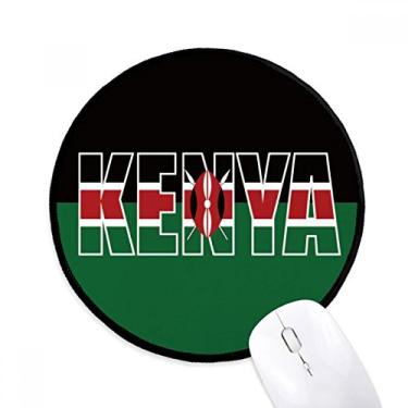 Imagem de Tapete de mouse com nome da bandeira do país do Quênia para mesa de escritório tapete redondo para computador