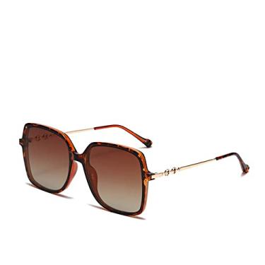 Imagem de Óculos polarizados femininos luxo moda quadrado grande armação óculos de sol senhoras lunette de soleil femme, chá douhua c550, polarizado
