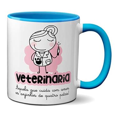 Imagem de Caneca Veterinária Aquela Que Cuida Dos Anjinhos De 4 Patas (Azul)