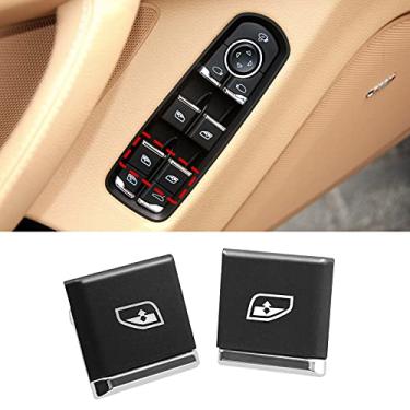 Imagem de Jaronx 2 botões de interruptor de janela lateral do motorista compatíveis com Porsche Cayenne Panamera, botão de reparo de interruptor de janela Power Master compatível com Cayenne 2011-2016, Panamera 2011-2016