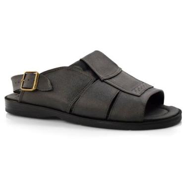 Imagem de Chinelo De Couro Masculino Italianinho Preto 34302