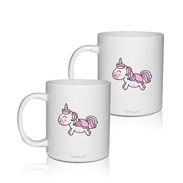 Imagem de Kit 2 Canecas Brancas personalizadas Unicórnio Voador Dia das Crianças