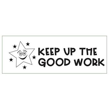 Imagem de Carimbo para professores com logotipo estrela e "Keep up The Good Work", carimbo para professores com auto-tintagem, selo de graduação para professores, carimbo de elogios.