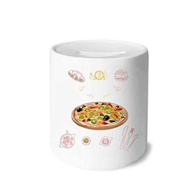Imagem de DIYthinker Caixa de cerâmica sortida de tomate, comida, pizza, dinheiro, porta-moedas, presente de cofrinho