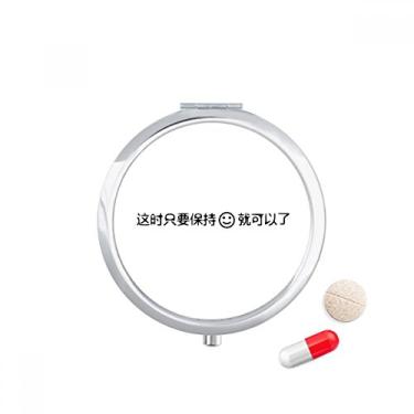 Imagem de Palavras chinesas que você só precisa manter sorrindo caixa de armazenamento de remédios dispensador de recipiente