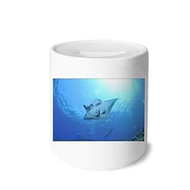 Imagem de DIYthinker Caixa de moedas de cerâmica com imagem da natureza do skate do oceano para guardar dinheiro