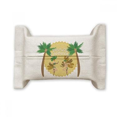 Imagem de Hula Brazil Carnaval Slogan Brasil Suporte de capa de papel para lenços faciais Bolsa de linho de algodão