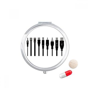 Imagem de Cabo de carregamento preto padrão estojo de comprimidos caixa de armazenamento de medicamentos dispensador de recipiente