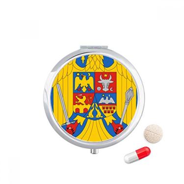 Imagem de Porta-comprimidos com emblema nacional da Romênia com compartimento para remédios