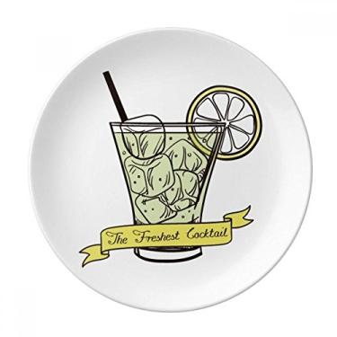 Imagem de Suco de gelo de limão Tubularis Placa decorativa de porcelana Salver Prato de jantar