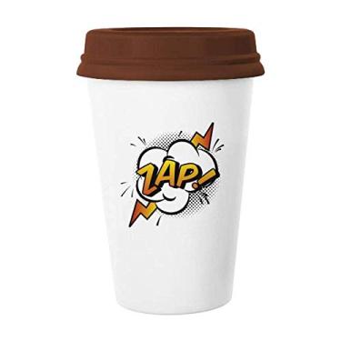 Imagem de Boom Exclamation Zap Art Deco Caneca moderna para presente café bebendo vidro cerâmica copo tampa