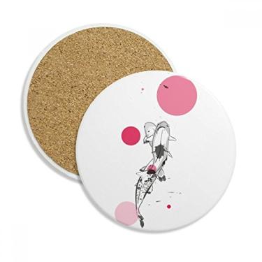 Imagem de Tradition Par de caneca chinesa copo copo copo copo de peixe com proteção de mesa pedra absorvente