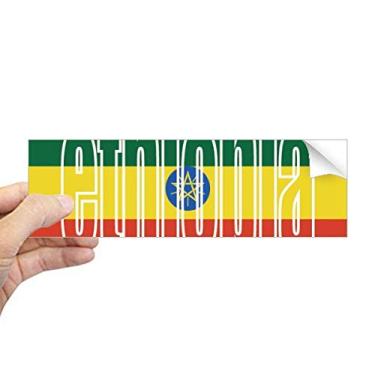 Imagem de DIYthinker Adesivo retangular com nome da bandeira do país da Etiópia para notebook, janela