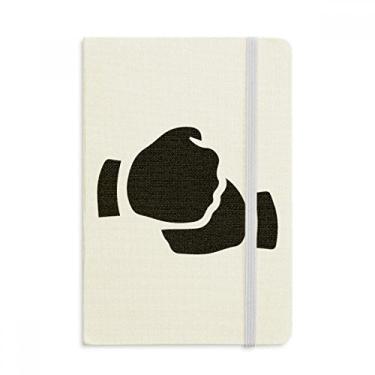 Imagem de Caderno com desenho de gesto da Salute com capa dura em tecido oficial diário clássico