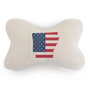 Imagem de DIYthinker Almofada de apoio para o pescoço do carro com estrelas do mapa da América do Arkansas
