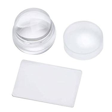 Imagem de Carimbo de arte para unhas – Carimbo de unhas de silicone transparente com raspador, corpo visível sem deslocamento para decoração de unhas faça você mesmo para unhas francesas rápidas|30 g (pacote A)